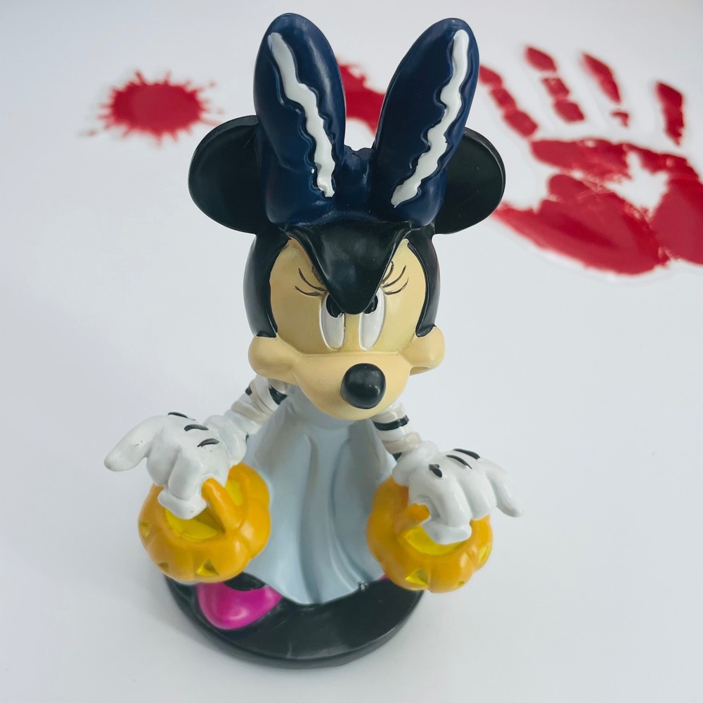 Disney Minnie Mouse Halloween Statue Frankenstein Bride Figure Decoration
